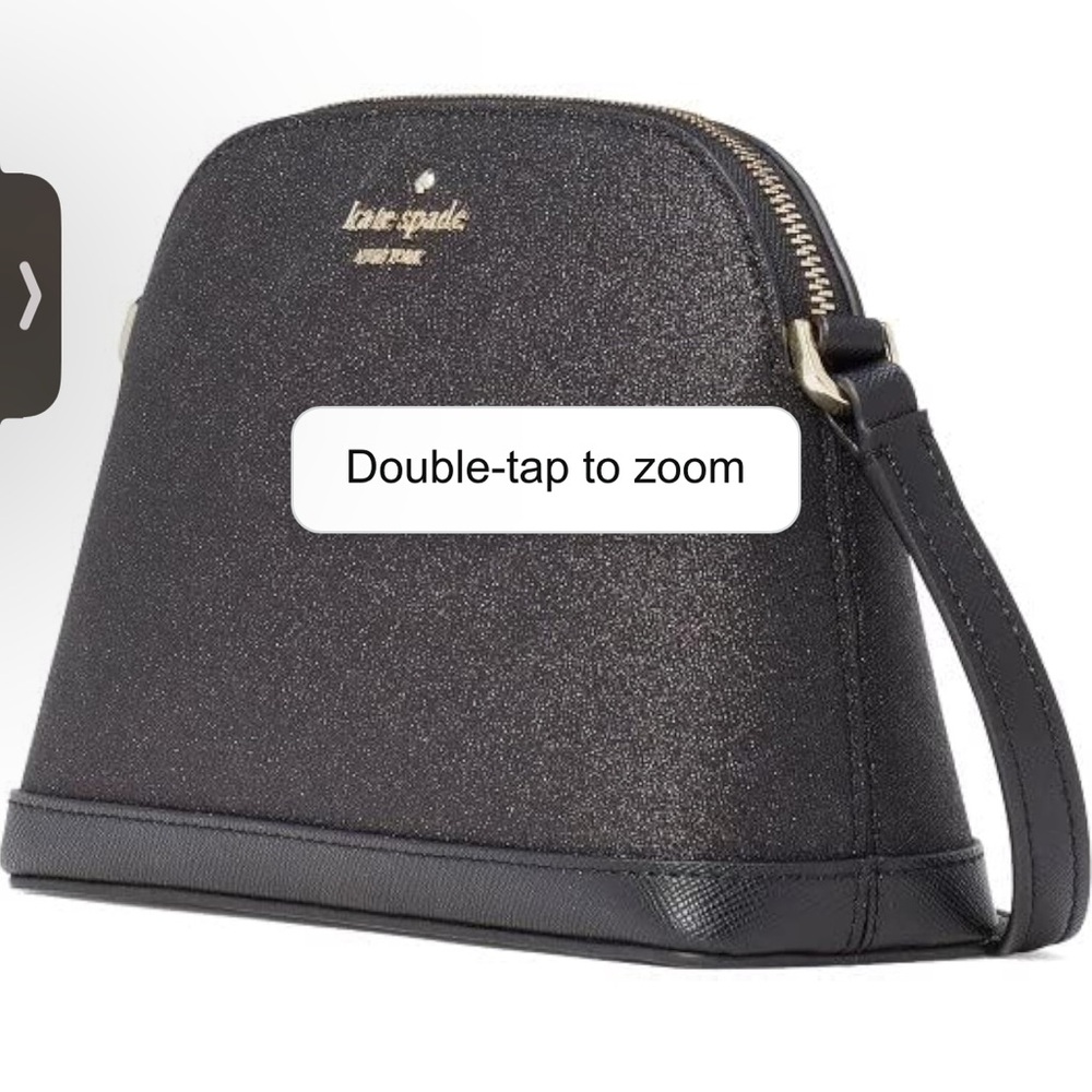 NWT RETAILS $249 Kate Spade Black Glitter Tinsel Small Dome Crossbody. - Picture 3 of 8